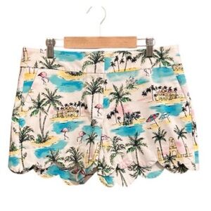 Crown & Ivy Tropical Beach Scalloped Shorts - Size 6